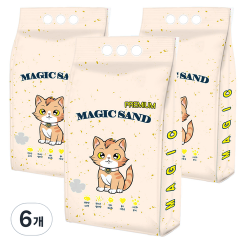 메디펫 고양이 매직 프리미엄 두부 모래, 10L, 6개, 무향