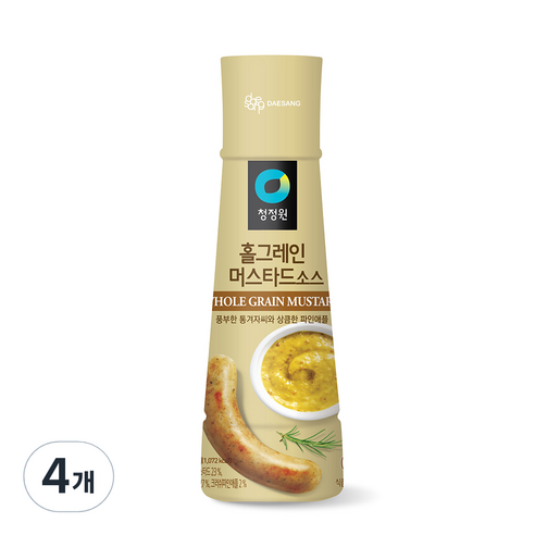 대상 청정원 홀그레인 머스타드소스, 320g, 4개