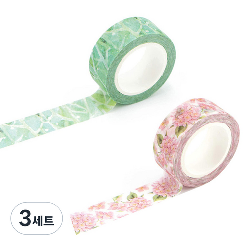 라이프포인트 내츄럴 일러스트 마스킹 테이프 07분단 세트, 07분단, 22아침이슬, 3세트