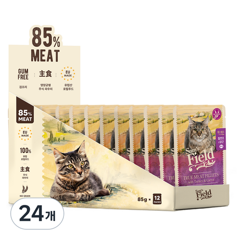 샘스필드 전연령 고양이 주식파우치, 칠면조, 85g, 24개