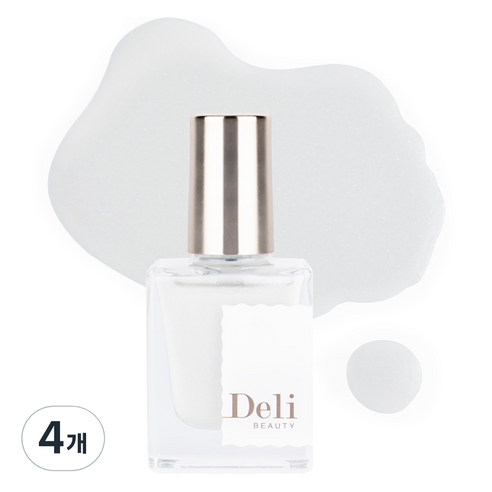 델리뷰티 딥시럽 루어인무드 네일컬러 글리터, MG07 글램펄 화이트, 10ml, 4개