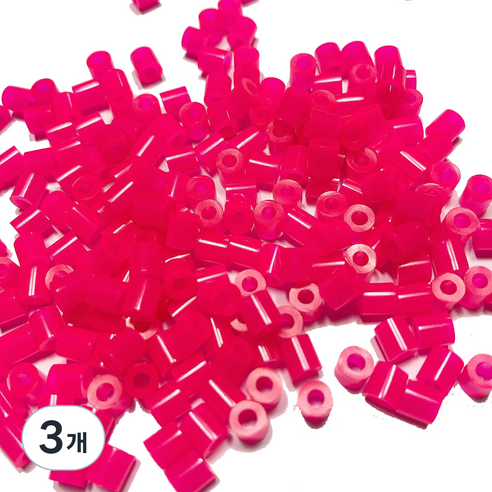 펄러 비즈 크런치 슬라임 재료 500g, 3개, 핫핑크
