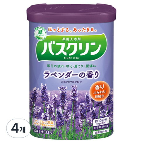 바스크린 입욕제 라벤더향, 600ml, 4개