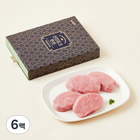 선진포크 바른농장 한돈 동물복지 인증 등심 돈까스 (냉장), 500g, 6팩