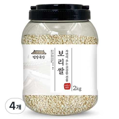 건강곡간 미국산 보리쌀, 2kg, 4개
