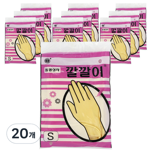 동광상사 깔깔이 미용장갑 소형 S, 베이지, 20개