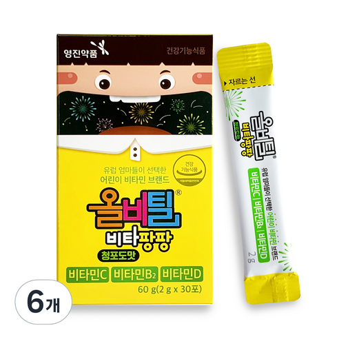 영진약품 올비틸 키즈 멀티비타민 비타팡팡 30p, 60g, 6개