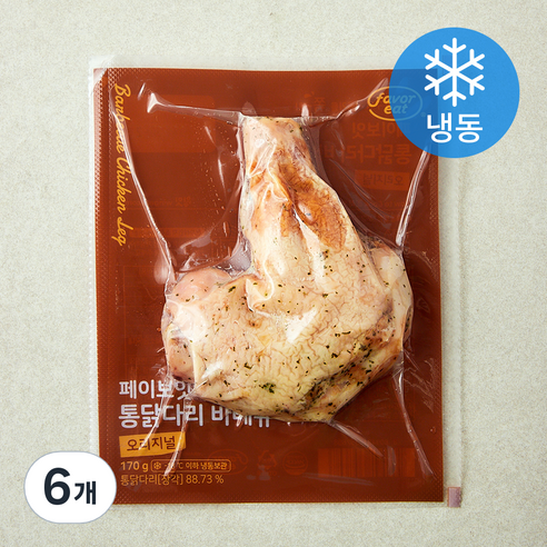 페이보잇 통닭다리 바베큐 오리지널 (냉동), 170g, 6개
