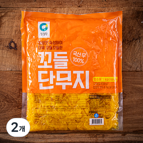 청정원 꼬들단무지, 1kg, 2개