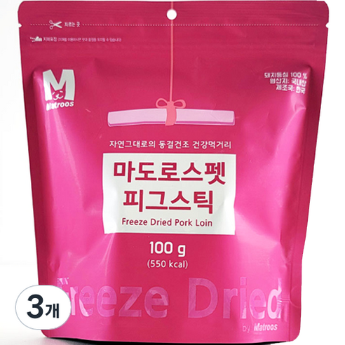 마도로스펫 반려동물 스틱, 피그, 100g, 3개