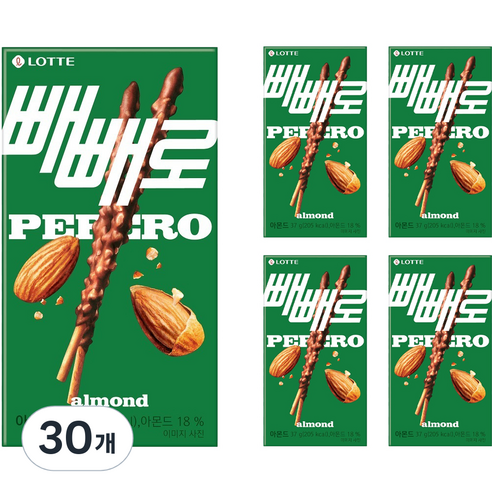 롯데제과 아몬드 빼빼로, 37g, 30개