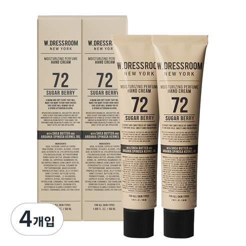 더블유드레스룸 퍼퓸 핸드크림 72 슈가베리, 50ml, 4개