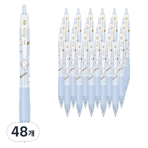 자바펜 쭈바프렌즈 N 제트라인 빵글이 0.38mm, 블루, 48개