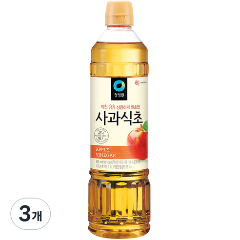 청정원 사과식초, 900ml, 3개