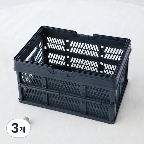 마켓비 KONTINO 폴딩바스켓, 원톤네이비, 33L, 3개