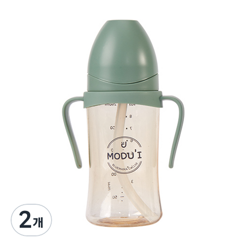 블루마마 모두아이 PPSU 빨대컵 260ml, 민트, 2개