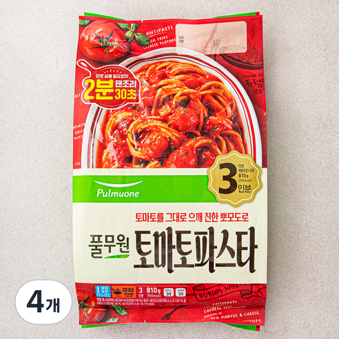 풀무원 뽀모도로 토마토파스타 3인분, 810g, 4개