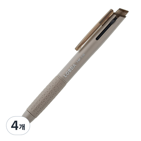 롭다 3색 볼펜 0.38mm, MUD GREY, 4개