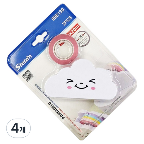 STELAN 테이프 컷팅 디스펜서, 4개, 화이트