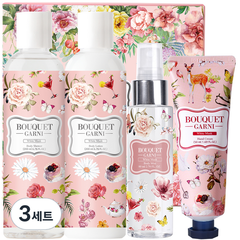 부케가르니 바디 4종 기프트세트 화이트머스크, 3세트