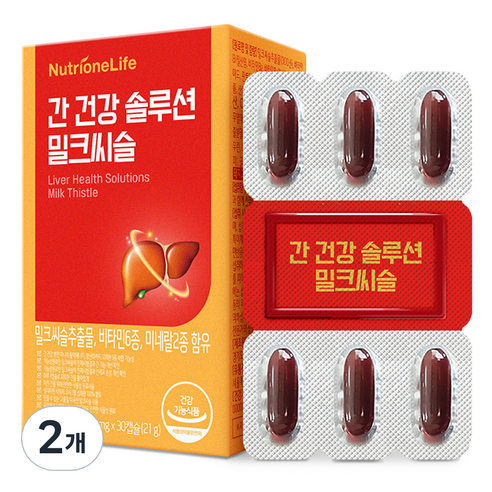 뉴트리원 라이프 간 건강 솔루션 밀크씨슬 21g, 30정, 2개