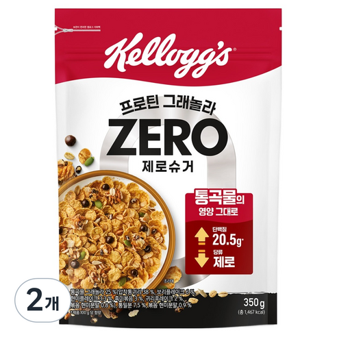 켈로그 프로틴 그래놀라 제로슈거, 350g, 2개