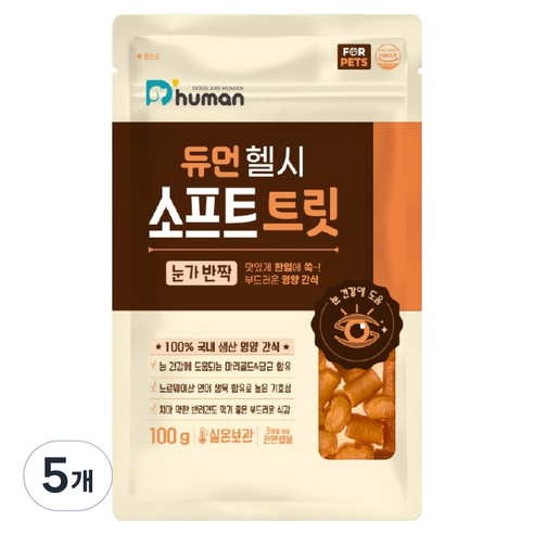 듀먼 반려동물 헬시 소프트 트릿 눈가반짝, 5개, 100g, 연어