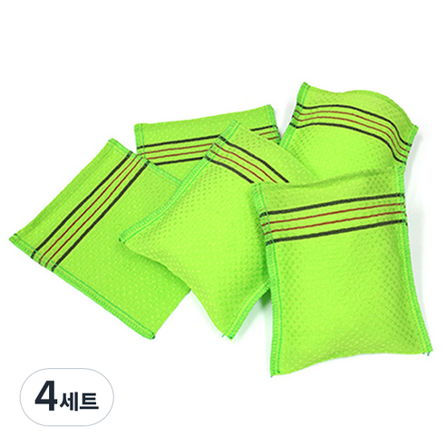 송월타월 다이아몬드 때밀이 50, 연두, 4세트