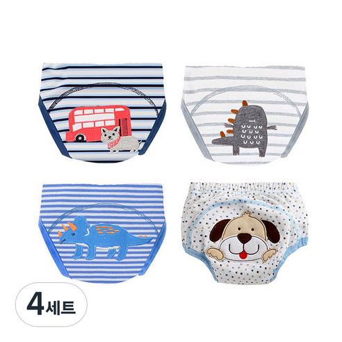 엠케이 순면 배변훈련팬티 4종 세트 남아, 랜덤 발송, 4세트