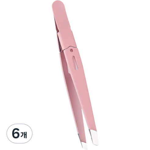바코젤 눈썹 미용 핀셋 족집게, 핑크, 6개