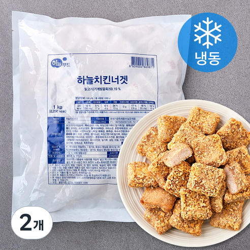 하늘푸드 하늘 치킨너겟 (냉동), 1kg, 2개