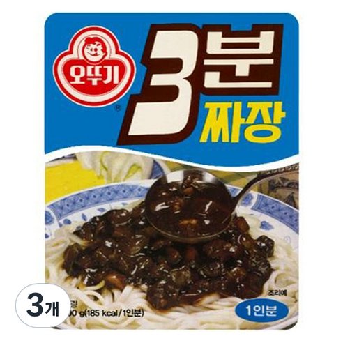 오뚜기3분 레트로 짜장, 3개, 200g