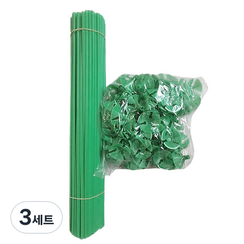 마켓감성 멀티컬러 풍선 홀더 100p + 막대 100p 세트, 그린, 3세트