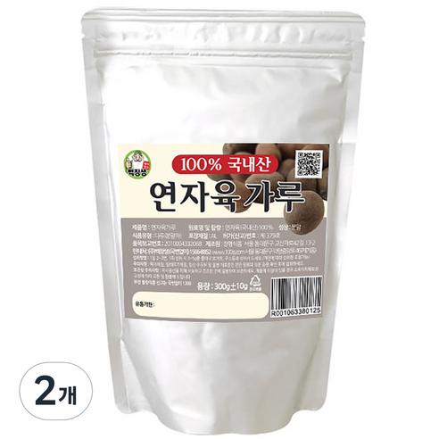 백장생 국내산 연자육가루, 2개, 300g