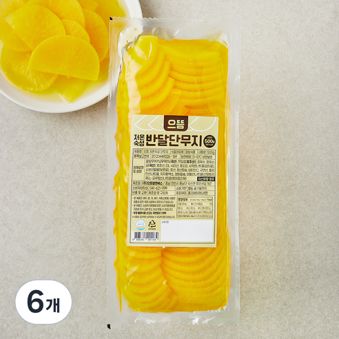 으뜸 저온숙성 반달 단무지, 500g, 6개
