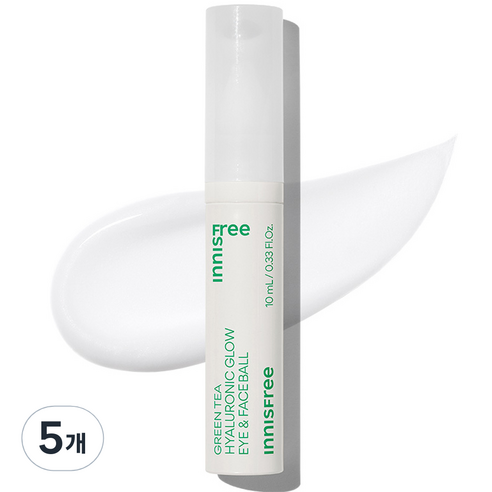 이니스프리 그린티 히알루론산 글로우 아이 앤 페이스볼, 5개, 10ml