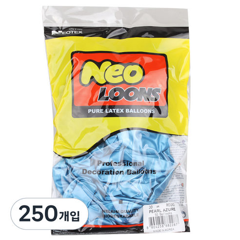 네오룬스 30cm 라운드풍선 50p, 펄 아주르, 5개