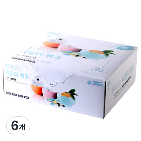 퓨어썬데이 빨아쓰는 데일리 행주, 20개입, 6개