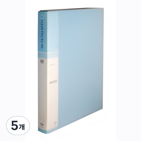 현풍화일 A4 클리어화일 80매, 하늘색, 5개