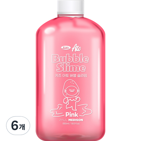 폴메디슨 대용량 키즈 아토 버블 슬라임 핑크 핑크, 6개, 550ml