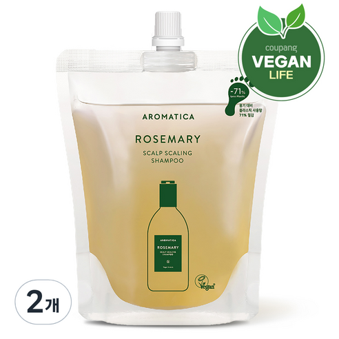 아로마티카 로즈마리 스칼프 스케일링 샴푸 리필, 500ml, 2개