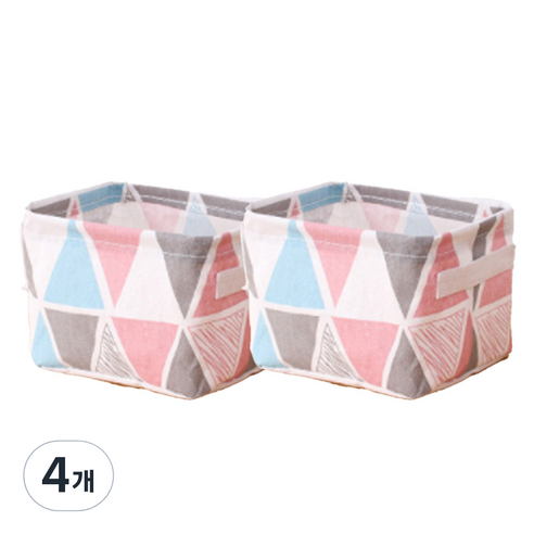 마켓A 북유럽 보관상자, 색 삼각형, 4개