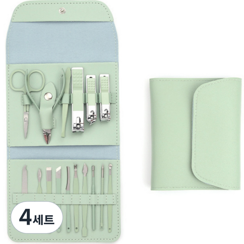 해피제이 프리미엄 손발톱 얼굴 관리 16종 세트, 그린, 4세트