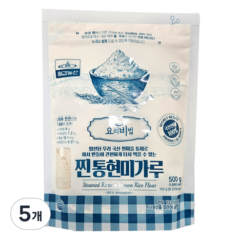 칠갑농산 찐 통현미가루, 500g, 5개