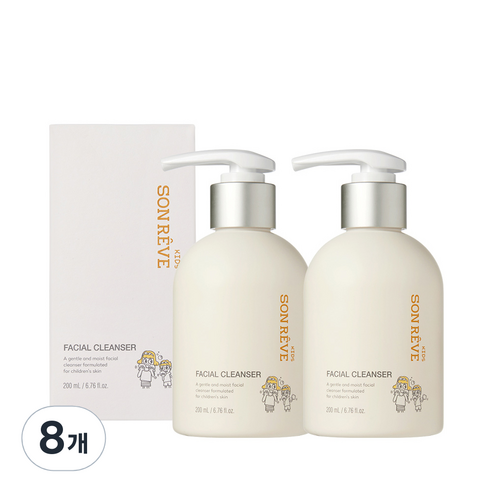 쏭레브 키즈 페이셜 클렌저 사탕향, 200ml, 8개