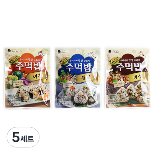 맛있는풍경 주먹밥 야채 + 버섯 + 해물, 72g, 5세트
