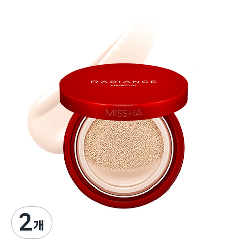 미샤 래디언스 퍼펙트핏 쿠션 파운데이션 15g SPF 50+ PA+++, 21호 바닐라, 2개