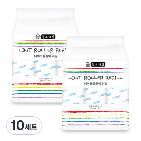 청소대장 테이프 클리너 리필 3p 랜덤발송, 10세트