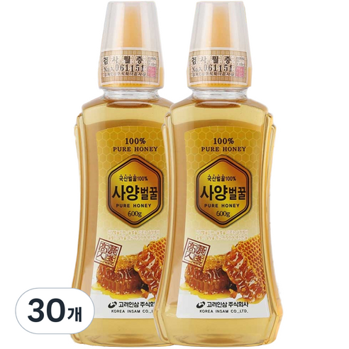 고려인삼 사양 벌꿀, 30개, 600g