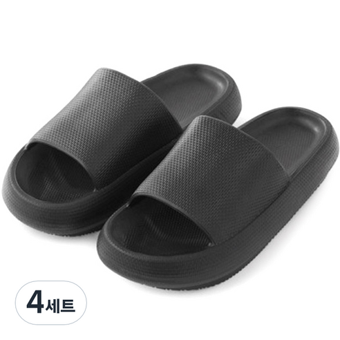 마켓플랜 거실 실내화, 블랙, 4세트